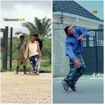 Young Men Outdoors and Dancing
