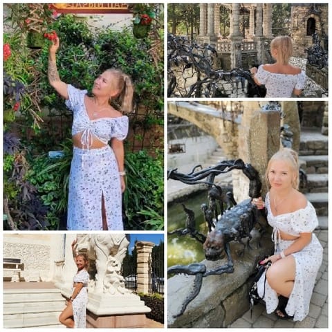 Woman in Floral Dress Outdoors