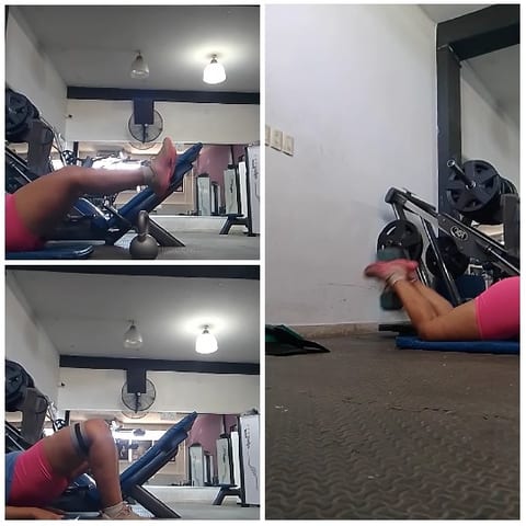 Individual Working Out with Kettlebell