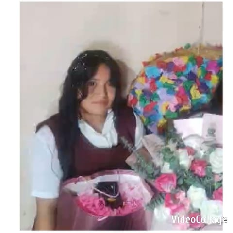 Young Person with Colorful Bouquets