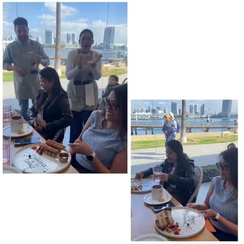 Outdoor Table with Churros and Drinks