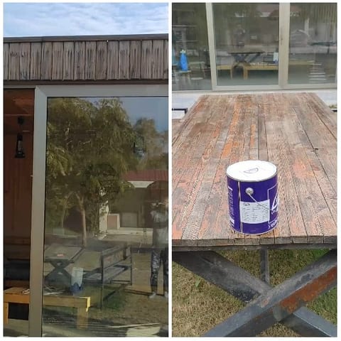 Exterior Structure and Outdoor Table Scene