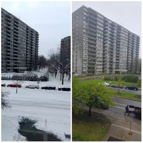 Seasonal Changes at Apartment Building