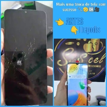 Broken And Repaired Smartphone Screens