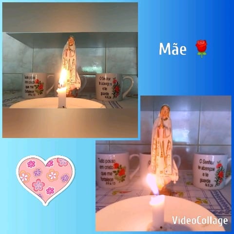 Statue of Religious Figure with Candles