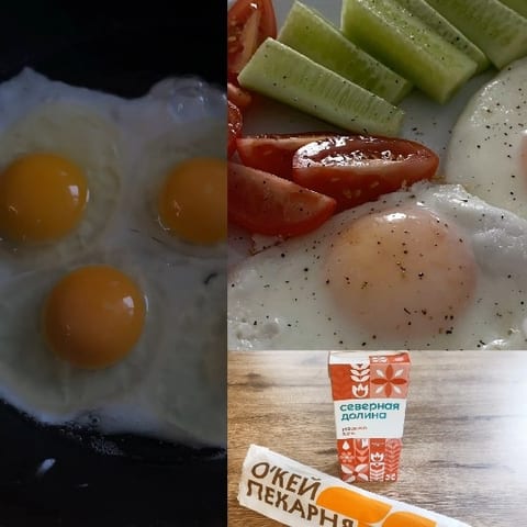 Fried Eggs and Fresh Vegetables
