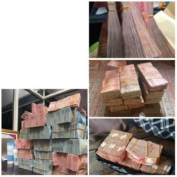 Stacks of Currency Notes Arranged
