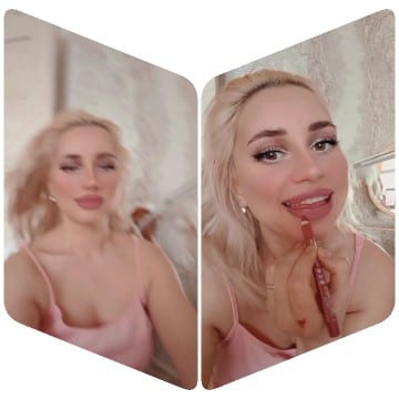 Applying Lipstick with Focus