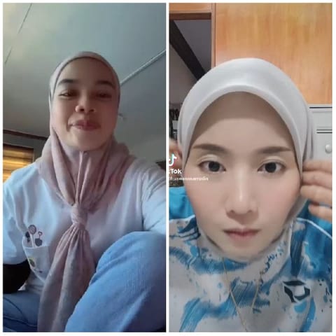 Two Women in Hijabs Smiling