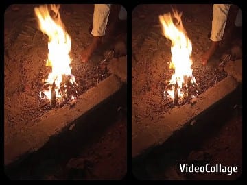 Controlled Fire with Person Reaching