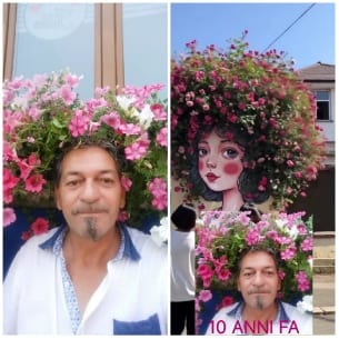 Man with Flower Hair Arrangement
