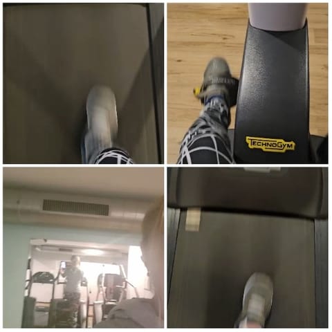 Person Using Treadmill at Gym