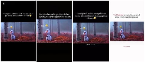 Humorous Snowman Animation Frames