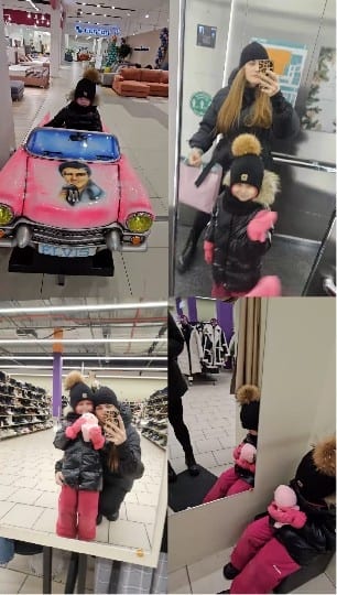Woman and Child in Various Settings