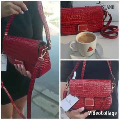 Red Handbag in Various Settings
