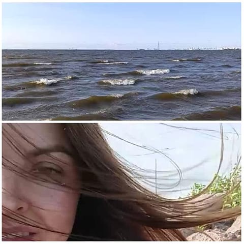 Waterfront View and Close-Up Person