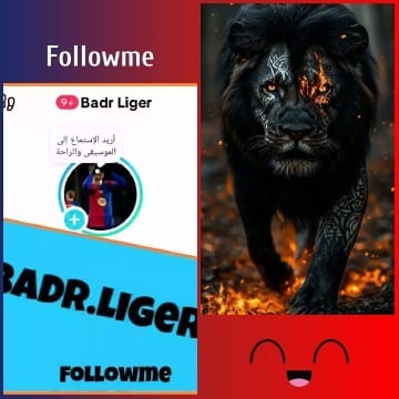 Fantasy Black Lion with Fiery Elements