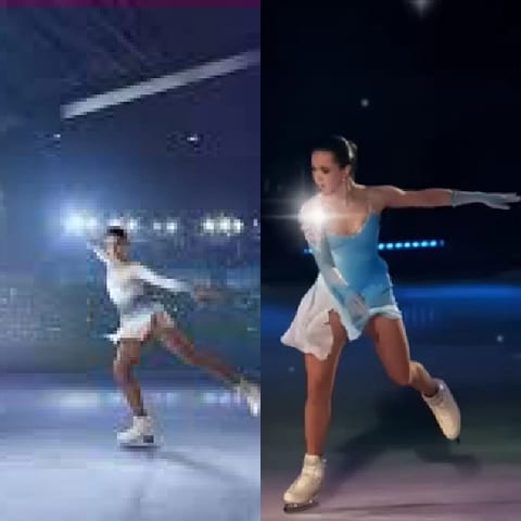 Figure Skaters Performing on Ice