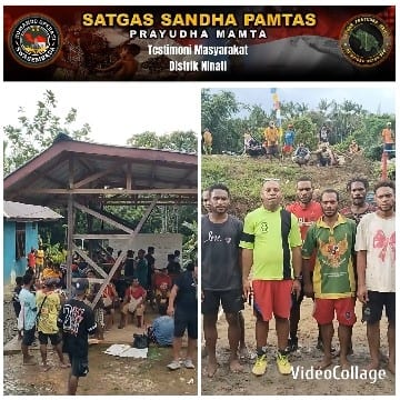 Community Gathering Under Wooden Shelter