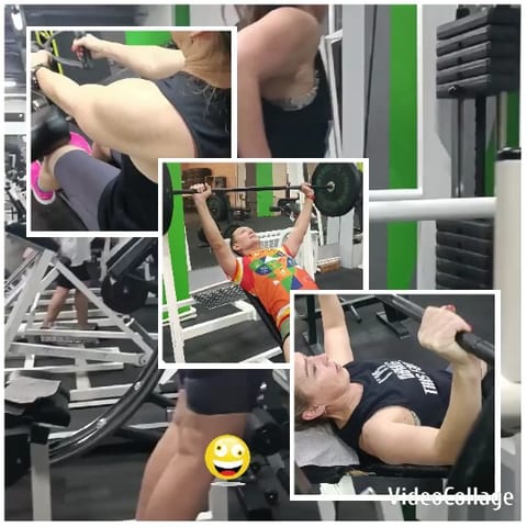 Individuals Working Out in a Gym