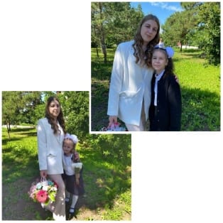 Woman and Girl with Flowers