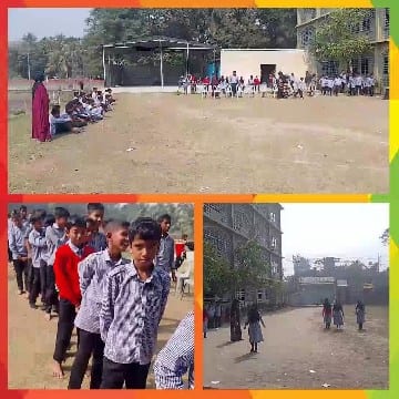 Gathering in Front of School