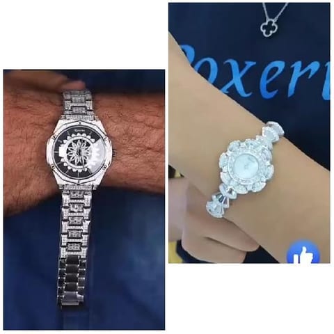 Close-Ups of Intricate Silver Watches