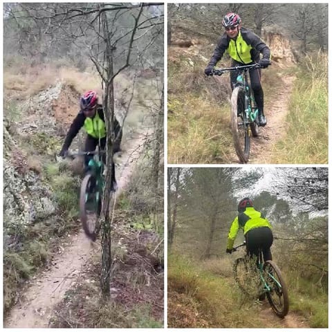 Mountain Biker on Wooded Trail