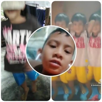 Child in Motion and Group of Kids