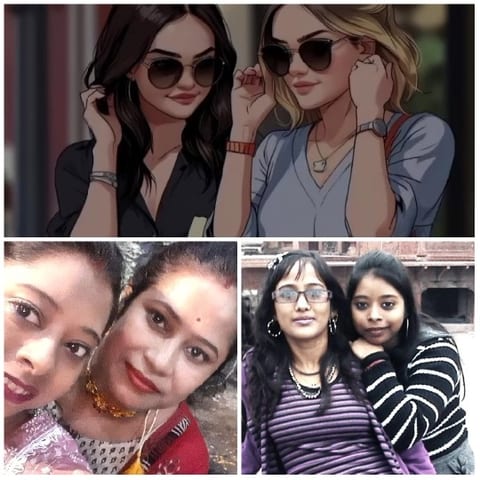 Women in Sunglasses and Traditional Attire