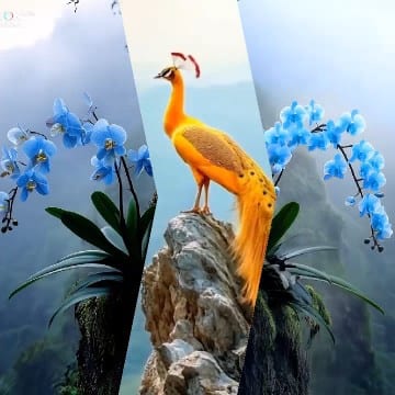 Orange Bird on Misty Mountain