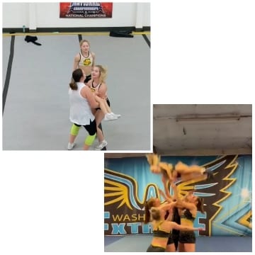 Cheerleading Practice in Two Locations