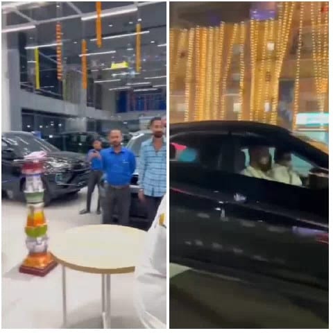 Showroom with Cars and Black Car