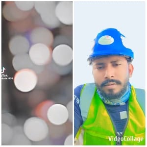 Abstract Lights and Safety Worker