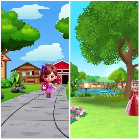 Cartoon Girls in Different Settings