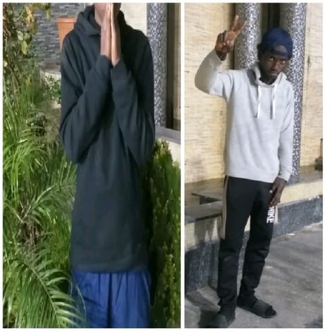 Prayer Pose and Peace Sign