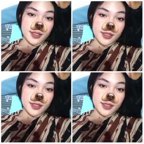 Person with Dog Face Filter