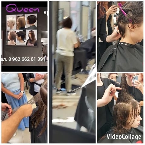 Hair Salon with Stylists and Clients