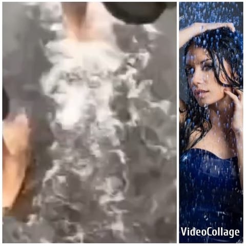 Swimming and Posing Under Rain