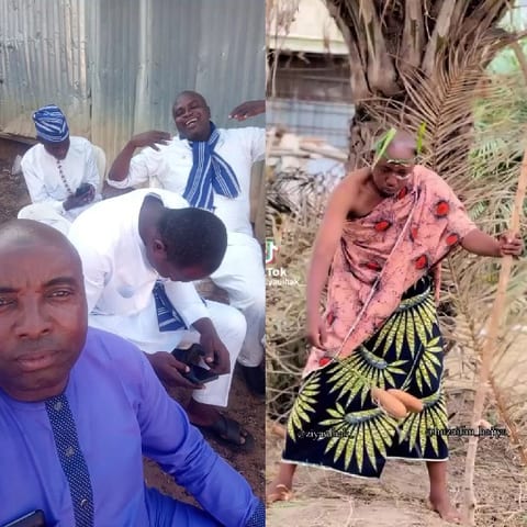 Relaxing Men in Traditional Attire