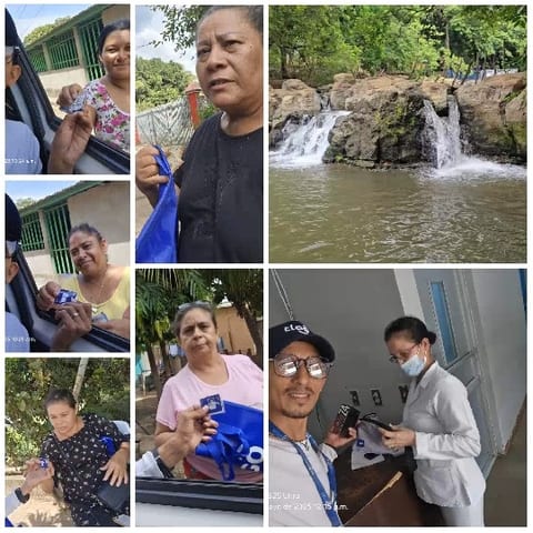 People with Blue Items Outdoors
