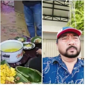 Food Display and Outdoor Scene