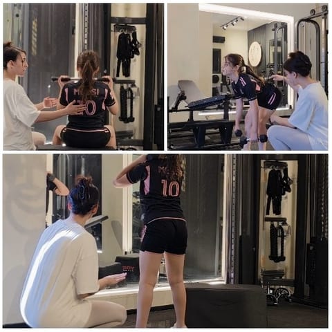 Workout Session in Well-Equipped Gym