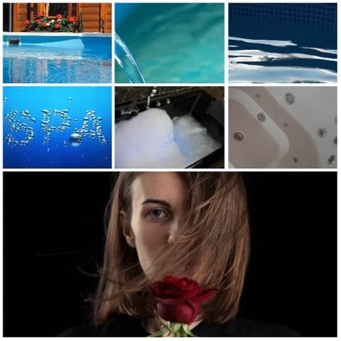 Woman with Rose and Spa Scenes