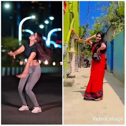 Two Women Dancing in Different Settings