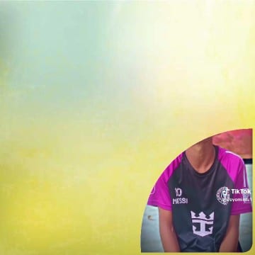 Person in Sports Jersey Display