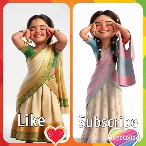 Smiling Girls in Traditional Clothing