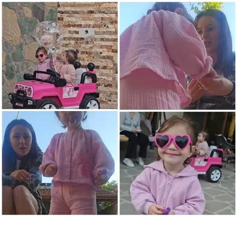 Young Child in Pink Outfits