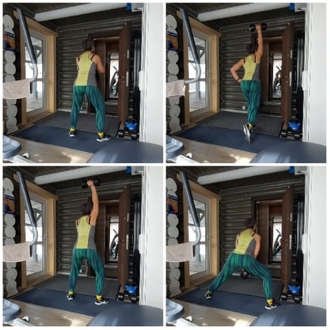 Person Exercising Against a Wooden Wall
