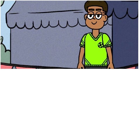 Cartoon Character By Tent Structure